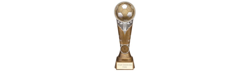 IKON TOWER FOOTBALL TROPHY - 4 SIZES - 15CM TO 22.5CM